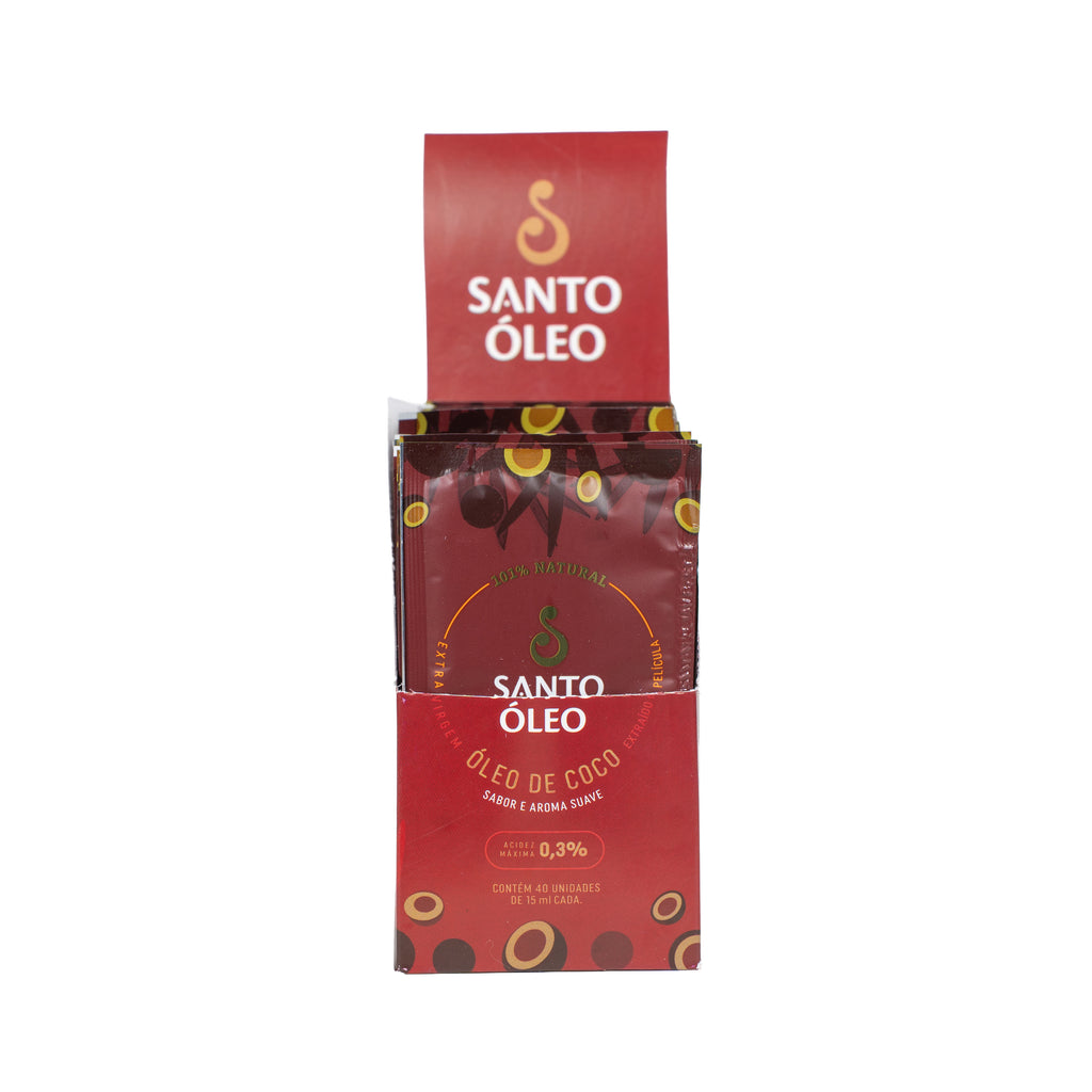 Óleo de Coco Extravirgem da Película Sachê 15ml Display 40 unidade
