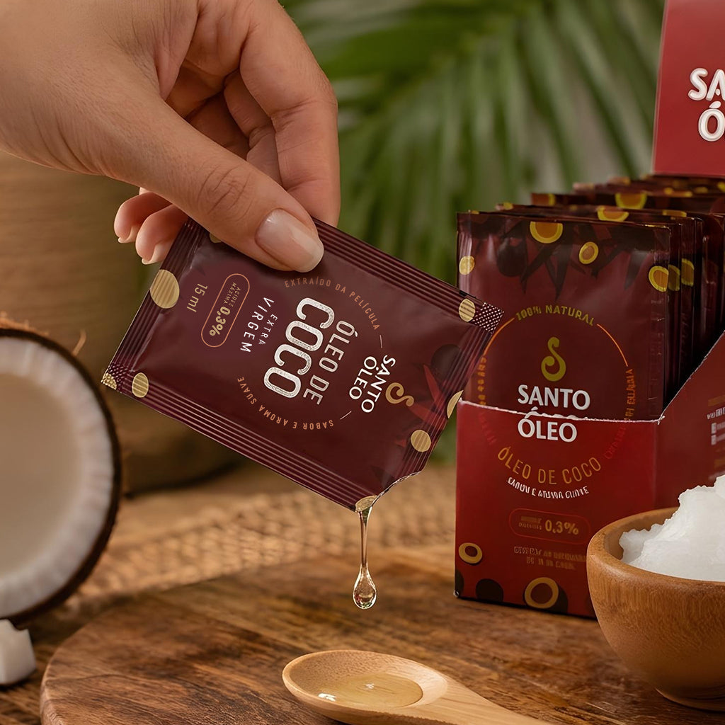 Óleo de Coco Extravirgem da Película Sachê 15ml Display 40 unidade