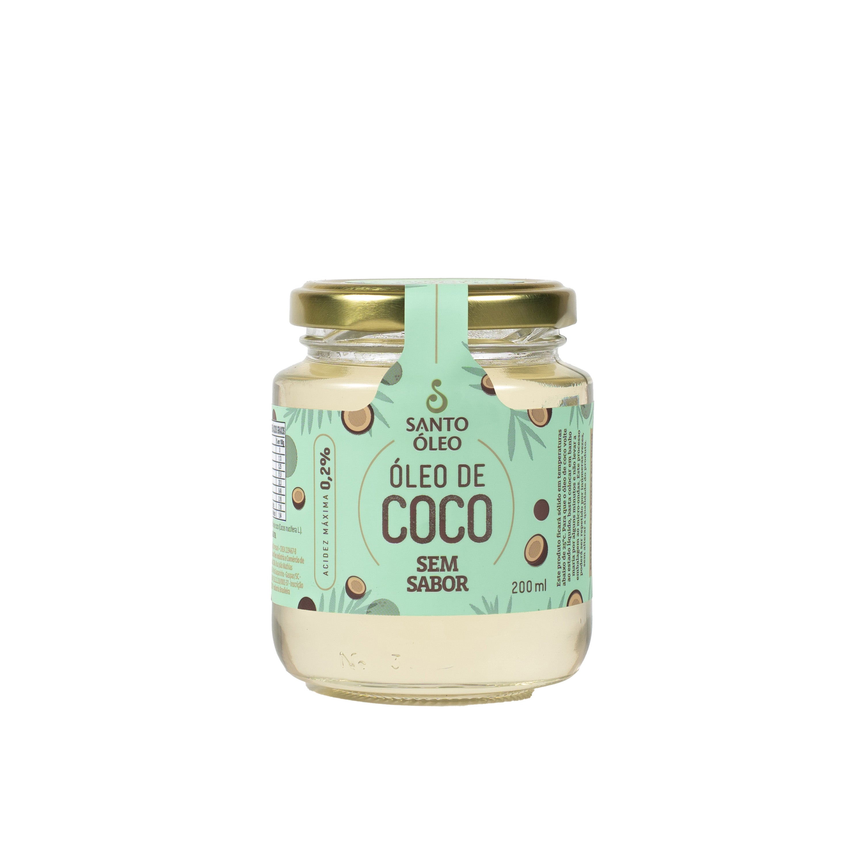 Óleo de Coco Sem Sabor 200ml | Santo Óleo