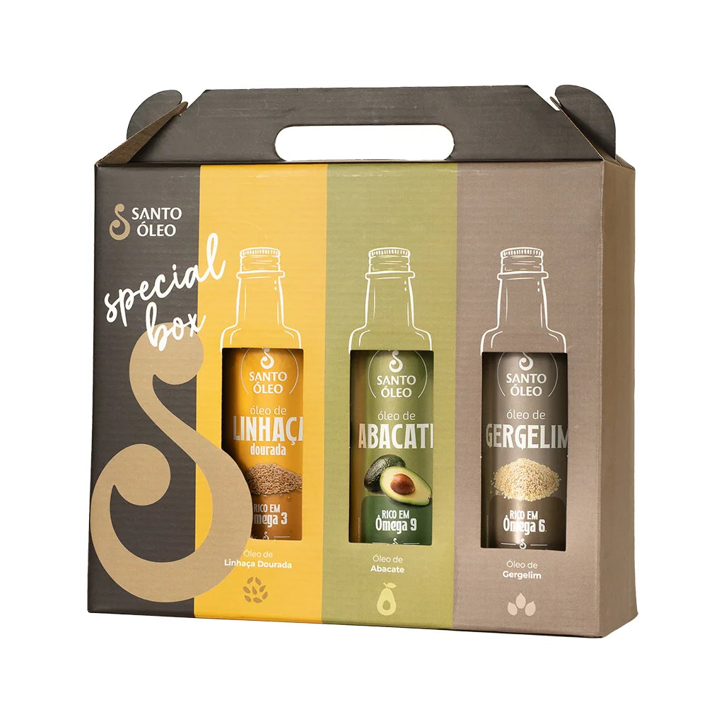 Kit Óleos Especiais, Gergelim, Abacate e Linhaça | Santo Óleo