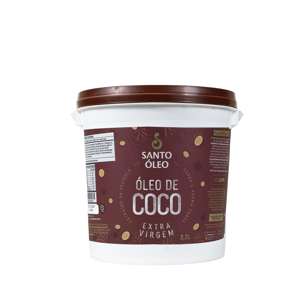 óleo de coco extravirgem da pelicula balde de 3,2l santo óleo.