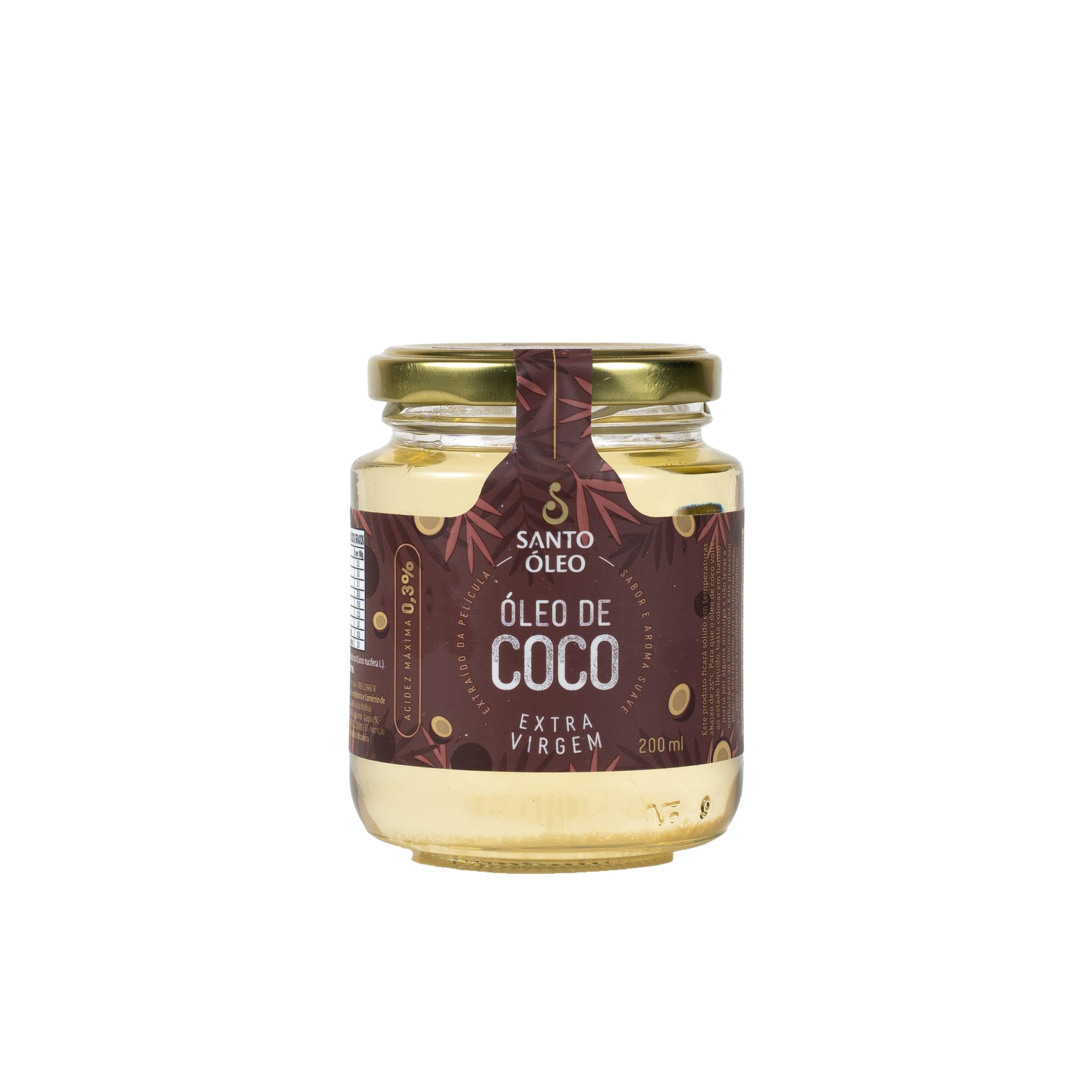 Óleo de coco extravirgem da película 200ml santo óleo