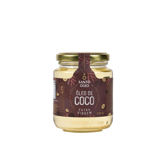 Óleo de coco extravirgem da película 200ml santo óleo
