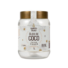 óleo de coco extravirgem da polpa 1L santo óleo