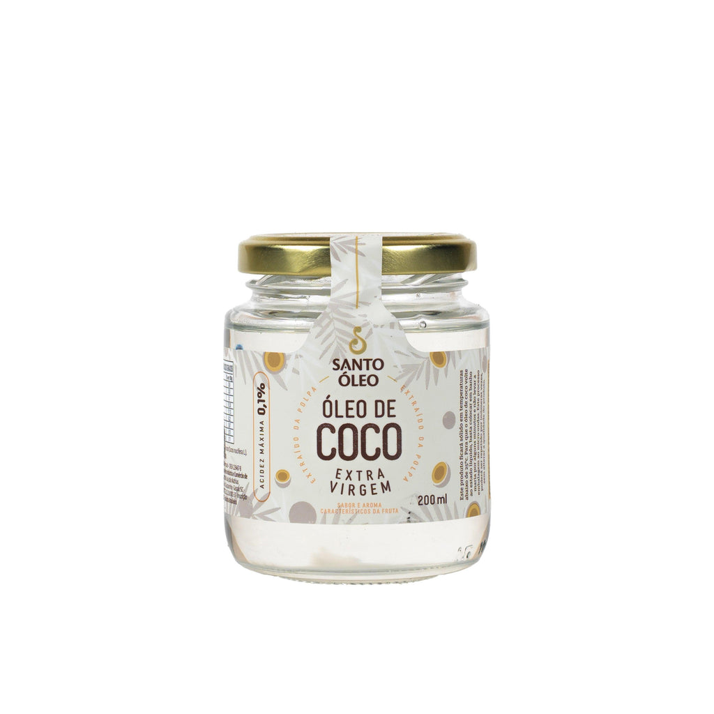 Oleo de coco extravirgem da polpa 200ml santo óleo