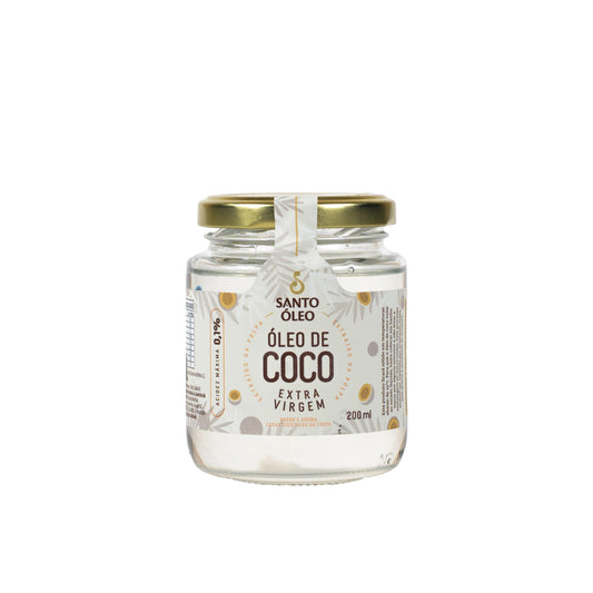 Oleo de coco extravirgem da polpa 200ml santo óleo