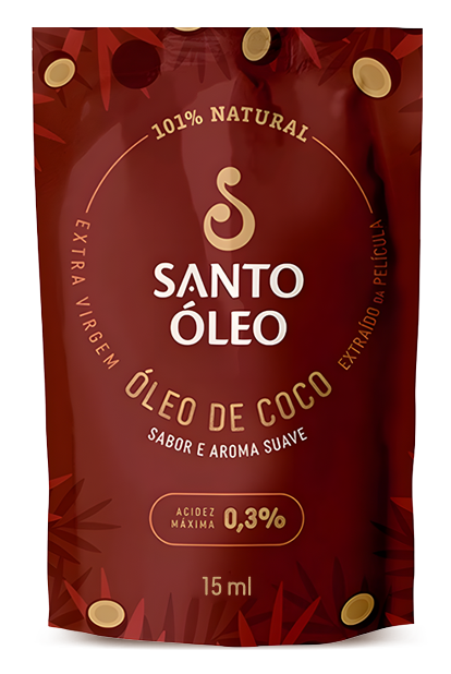 Sache óleo de coco sache 15ml santo óleo