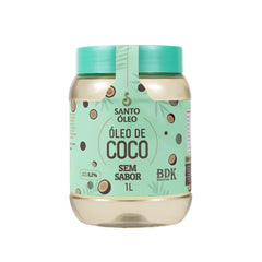 Oleo de coco sem sabor 1litro santo óleo