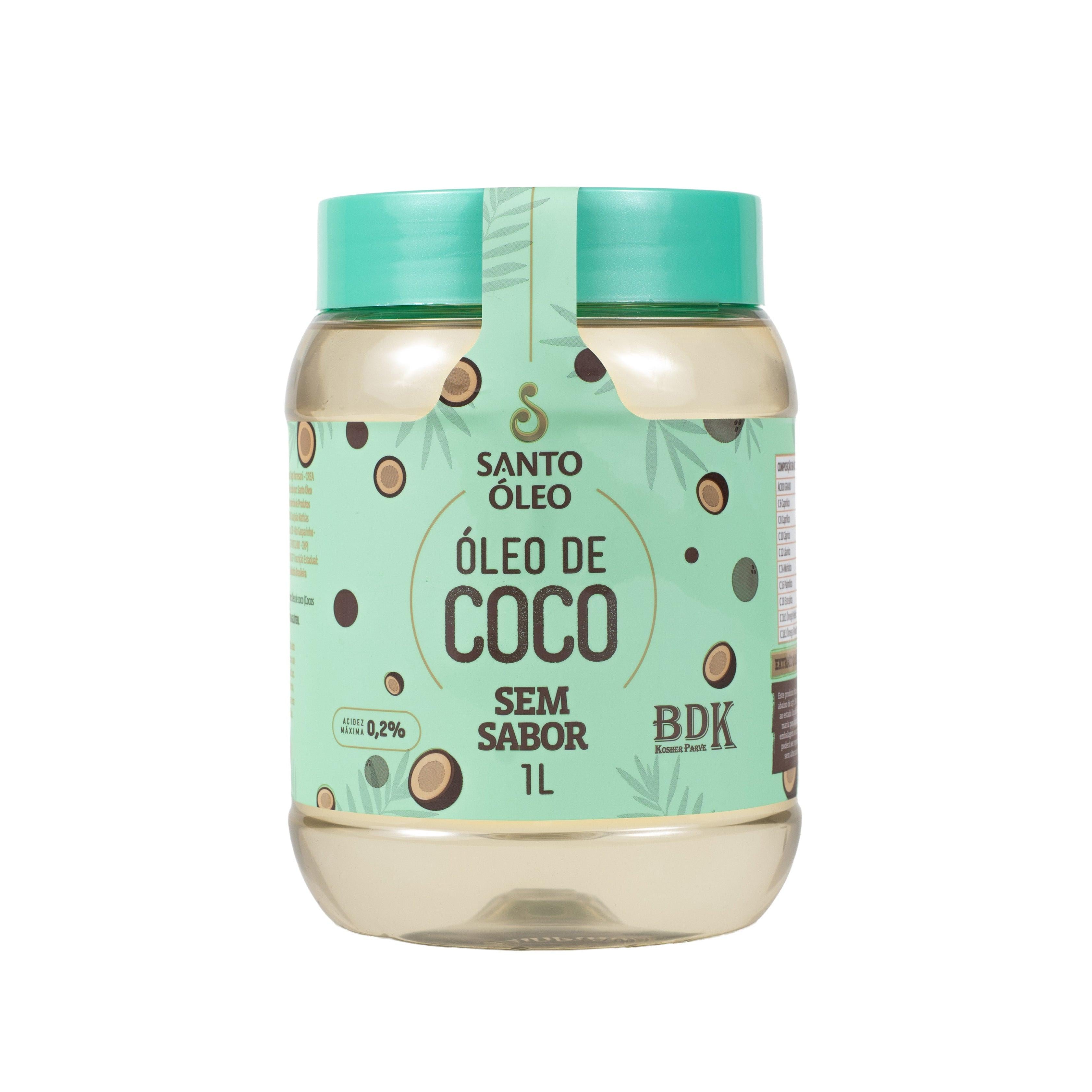 Oleo de coco sem sabor 1litro santo óleo