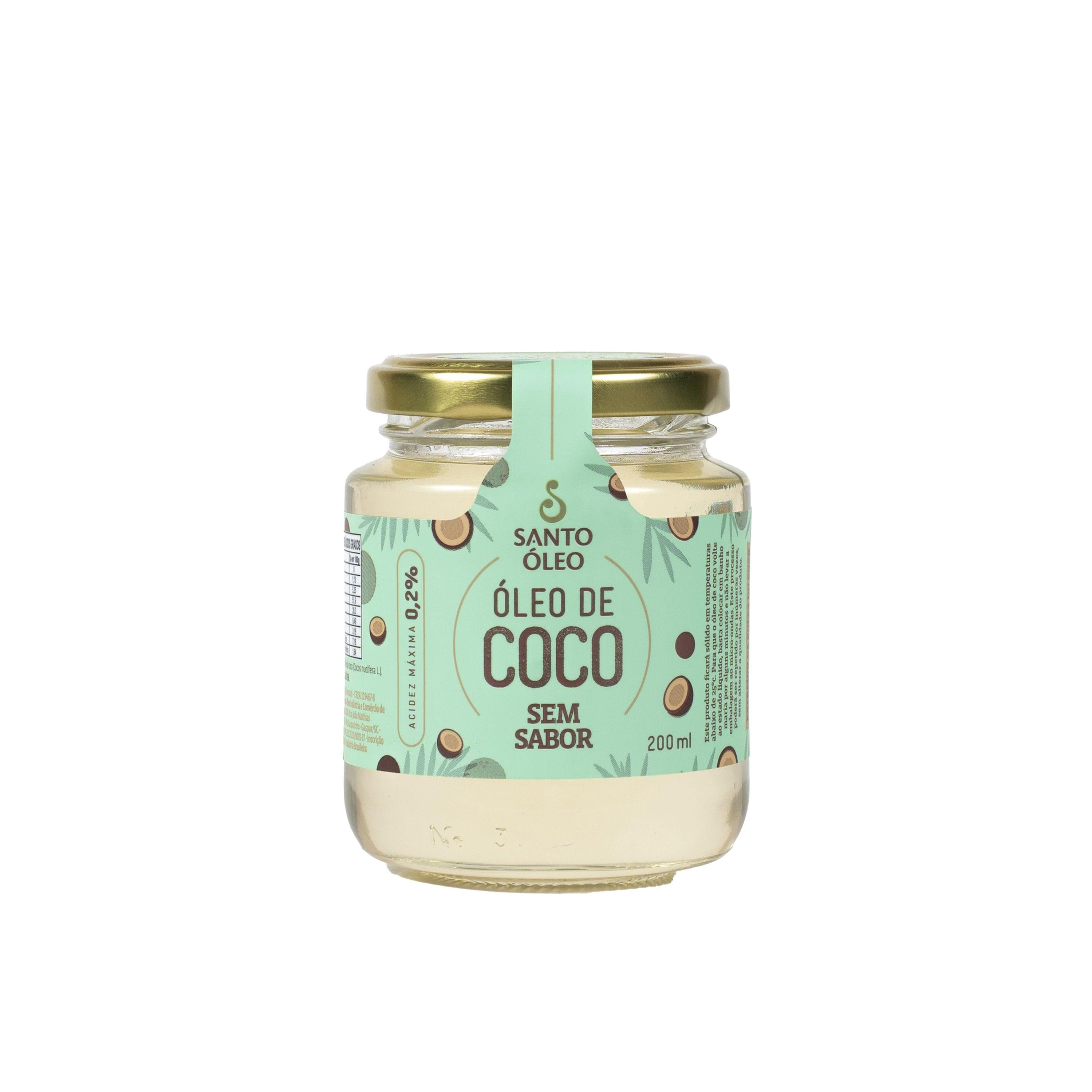 Óleo de coco sem sabor 200ml santo óleo