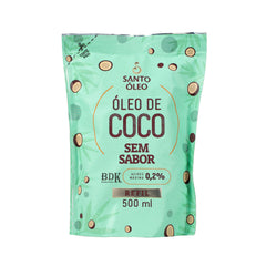 óleo de coco sem sabor 500ml refil santo óleo
