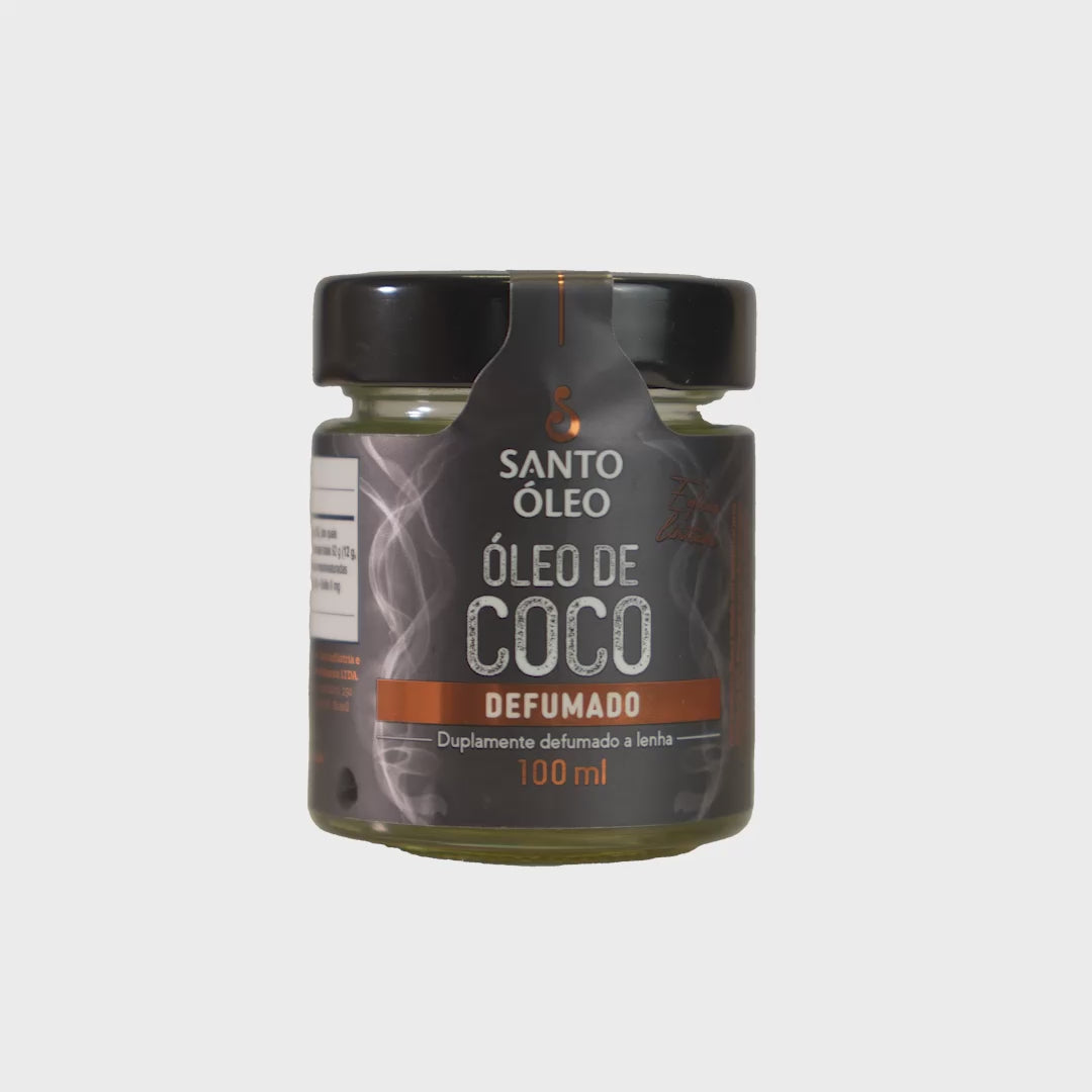 Óleo de coco duplamente defumado tabela nutricional.