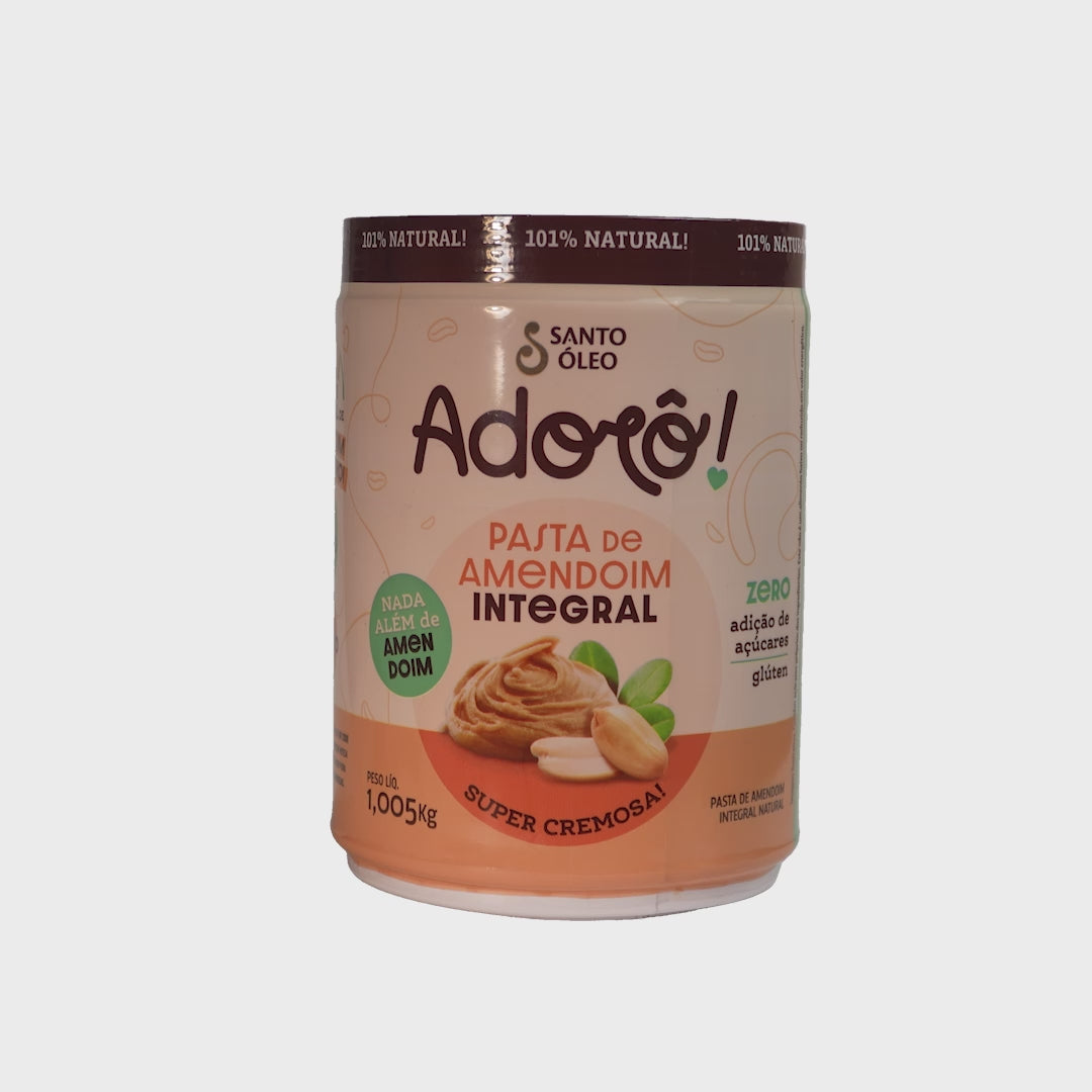 Pasta de Amendoim Integral Lisa 1kg | Adorô